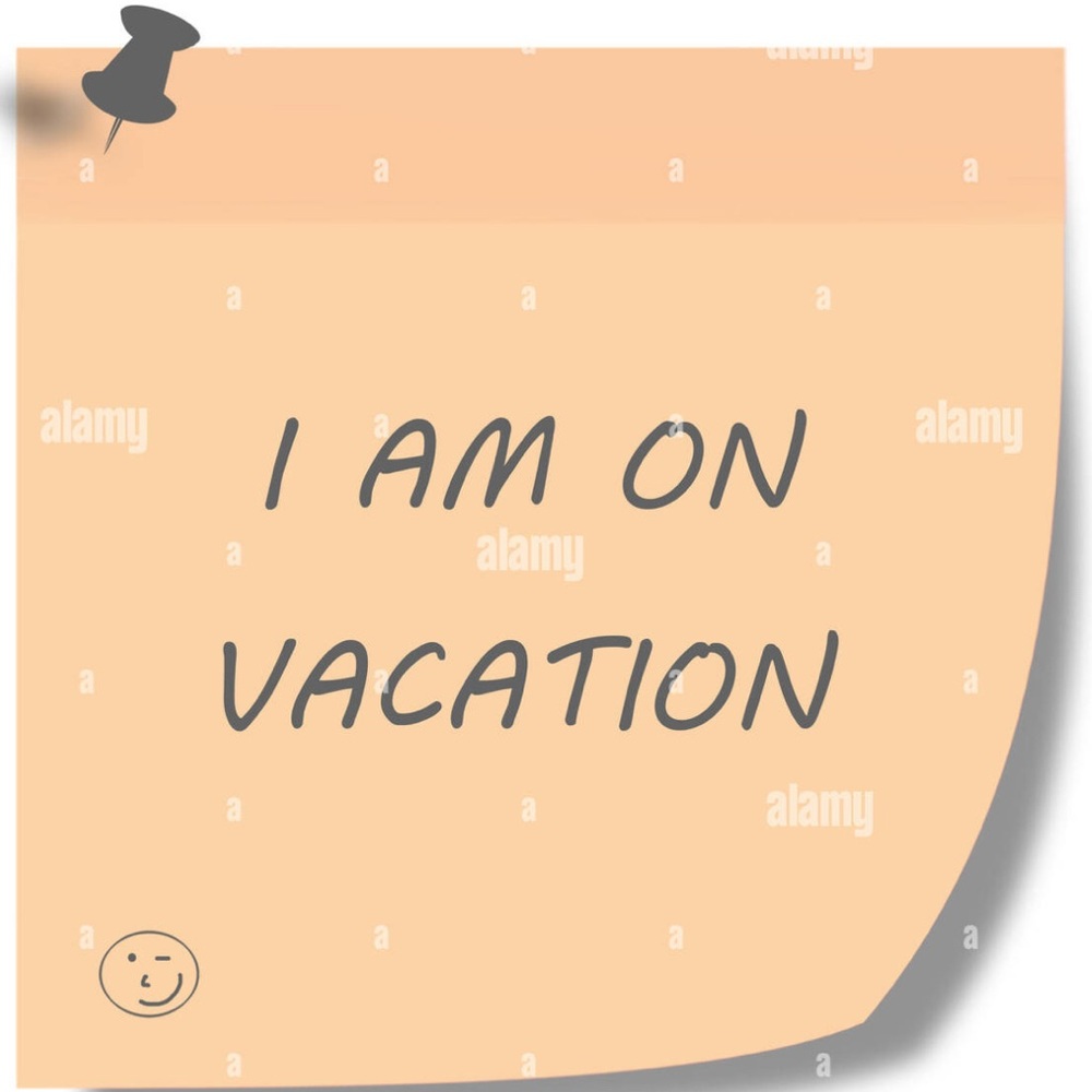 I Am On Vacation Sticky Note